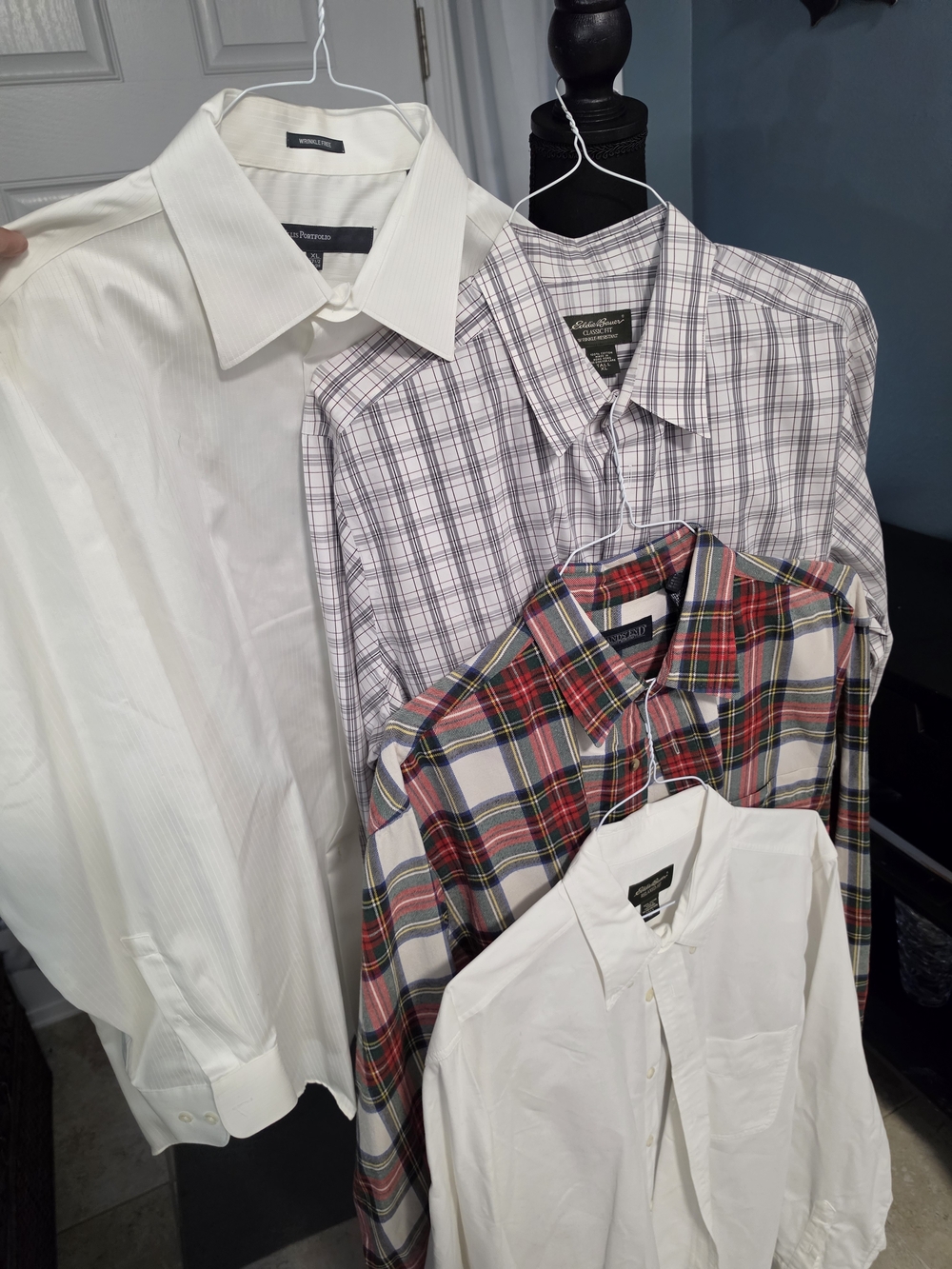 4 Mens Long Sleeve Button Down Shirt XLT